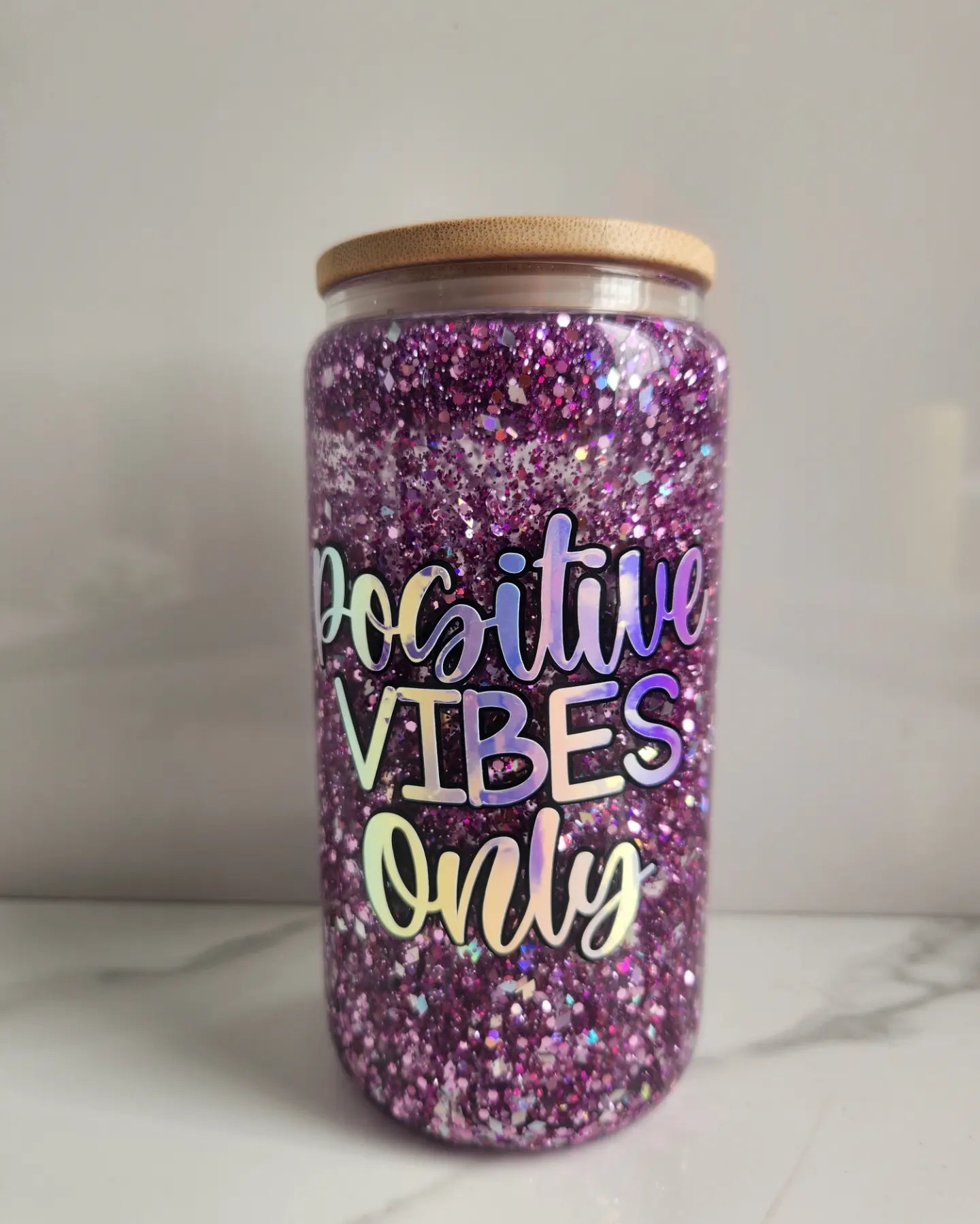 Glitter glass snow globe